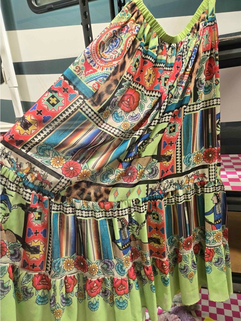 Double D Ranch Multicolor Floral Patchwork Maxi Skirt - Picture 3 of 3